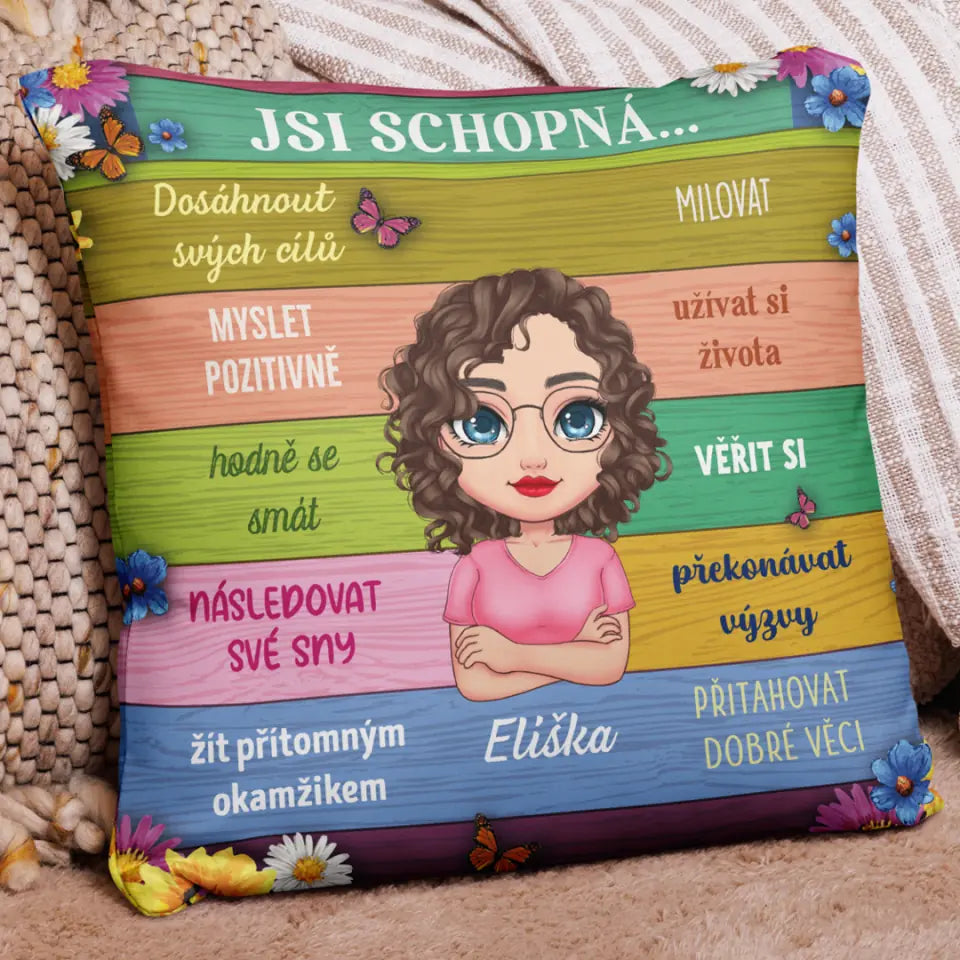 Jedinečný motivační polštář - pozitivní myšlenky