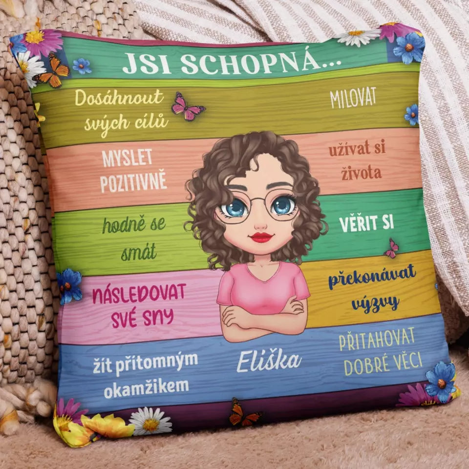 Jedinečný motivační polštář - pozitivní myšlenky