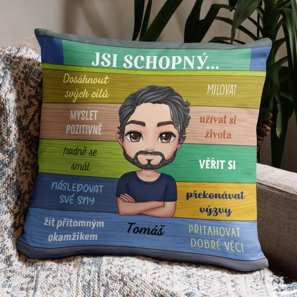 Jedinečný motivační polštář - pozitivní myšlenky