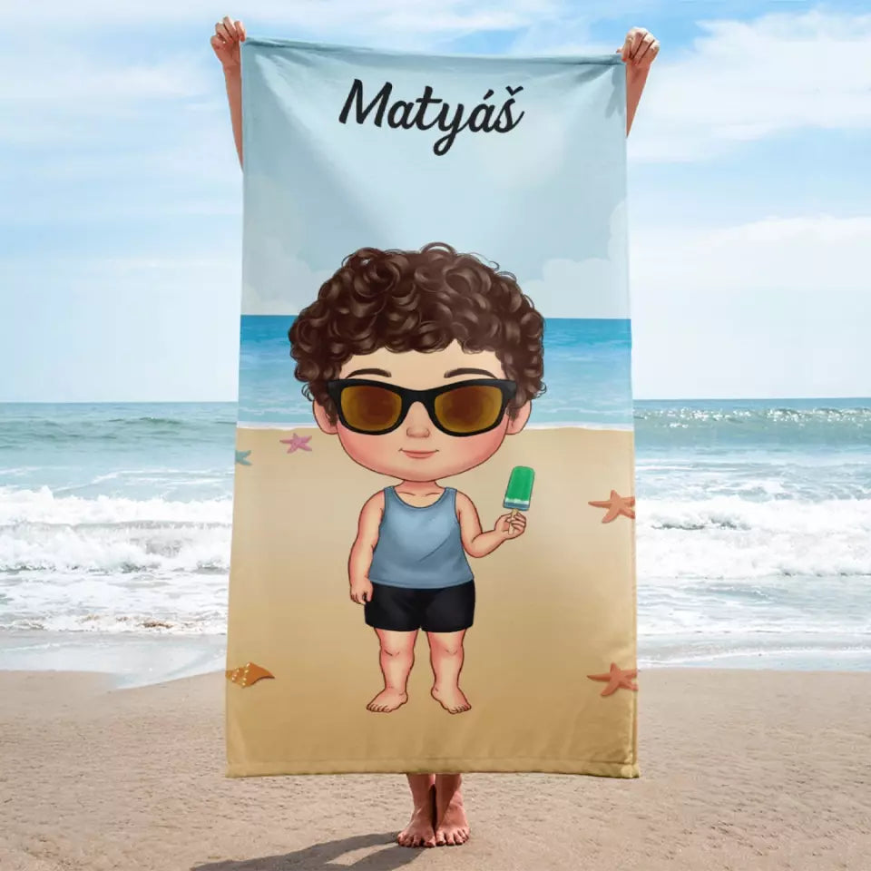 Individuální plážové ručníky pro děti - na pláži
