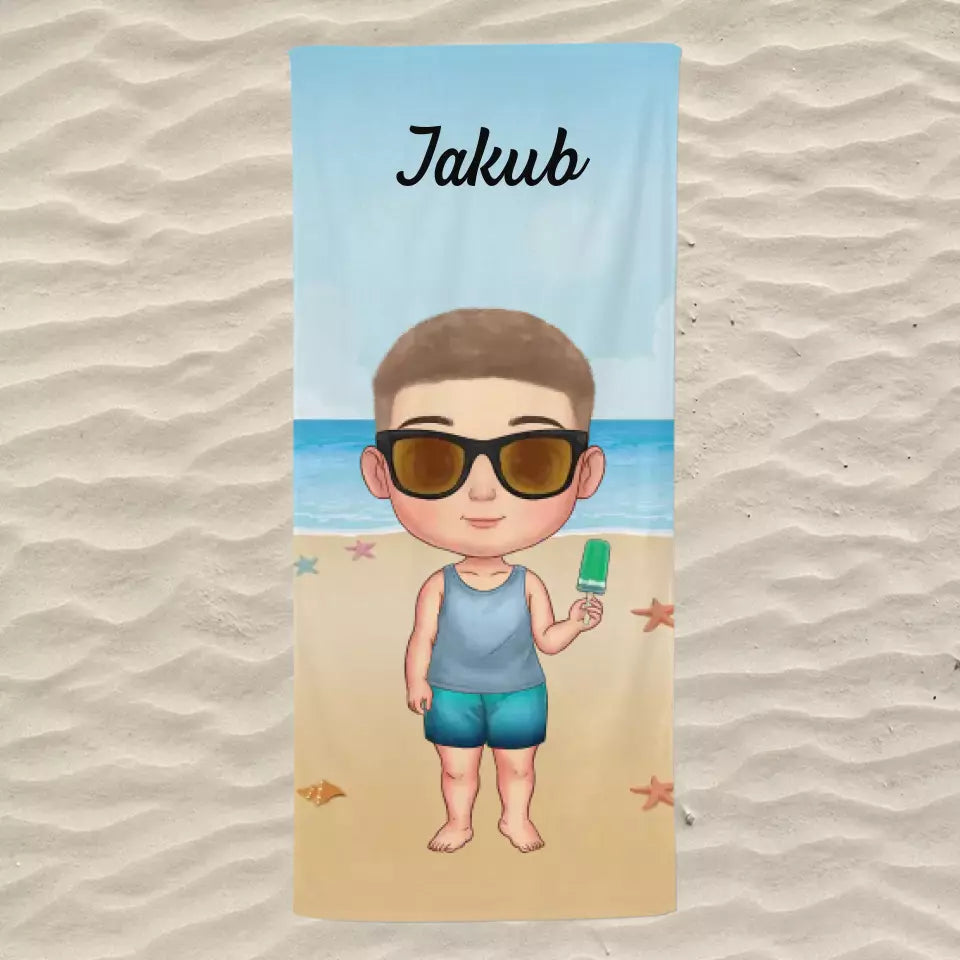 Individuální plážové ručníky pro děti - na pláži
