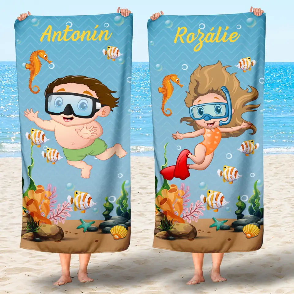 Unikátní plážové ručníky pro děti - potápění