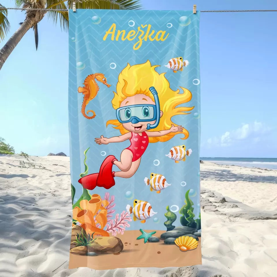 Unikátní plážové ručníky pro děti - potápění