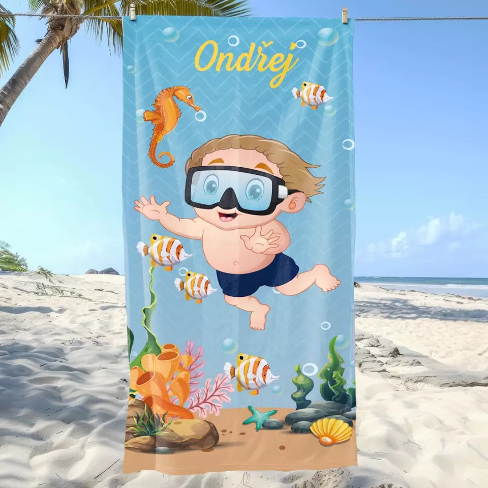 Unikátní plážové ručníky pro děti - potápění