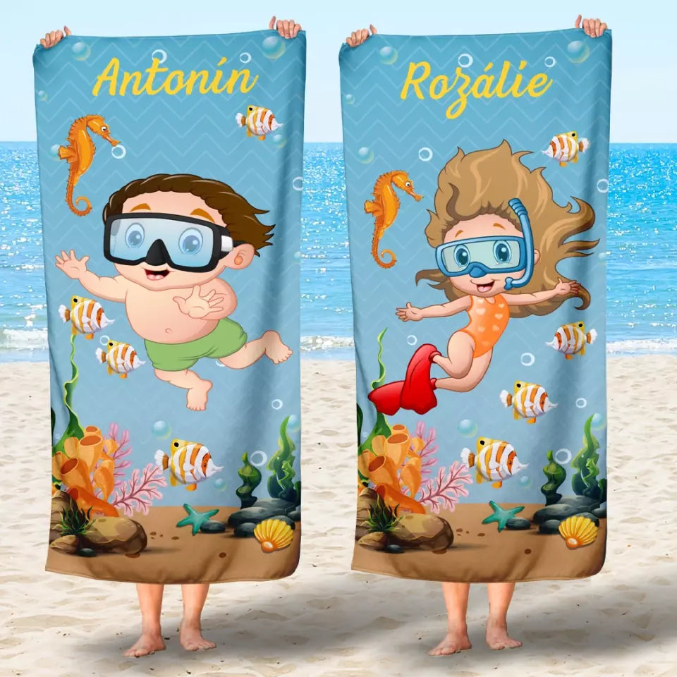 Unikátní plážové ručníky pro děti - potápění