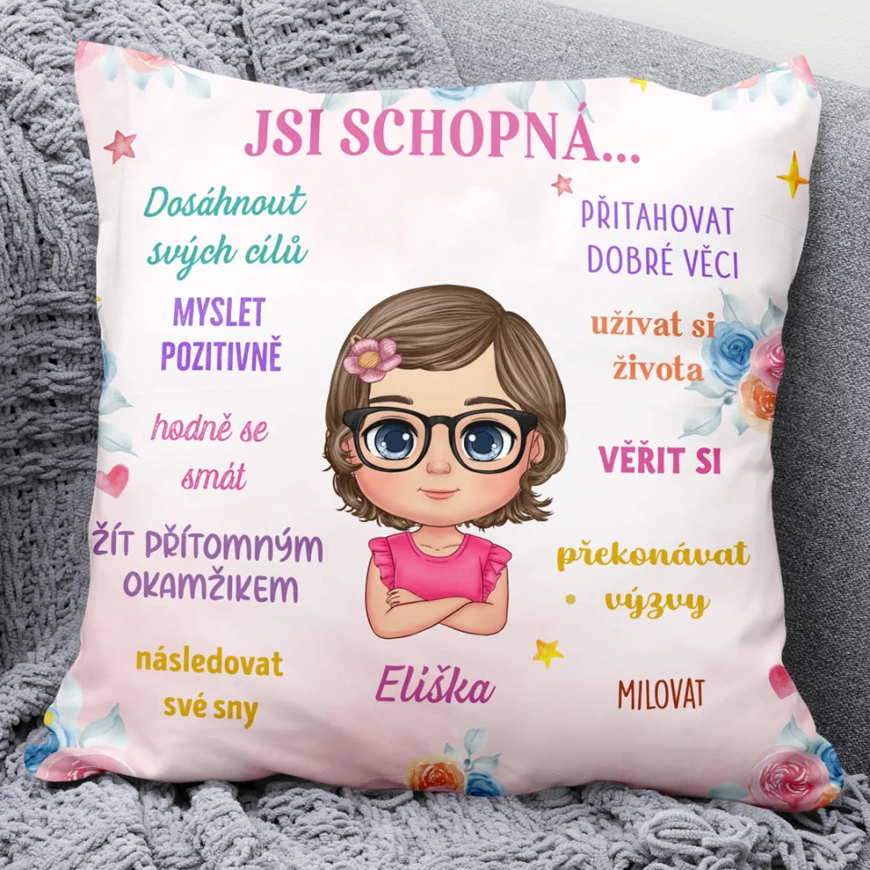 Jedinečný polštářek pro děti - pozitivní myšlenky