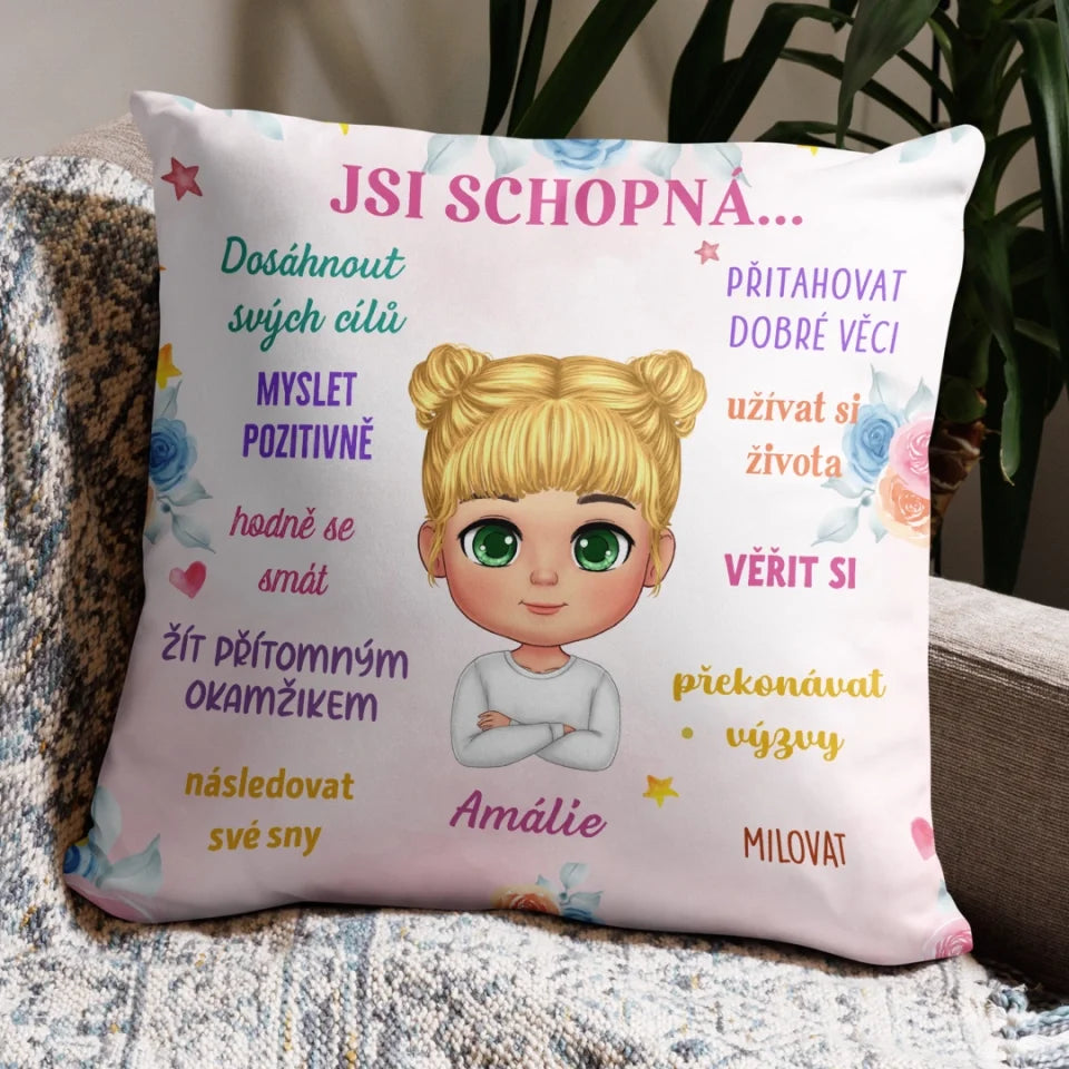Jedinečný polštářek pro děti - pozitivní myšlenky3