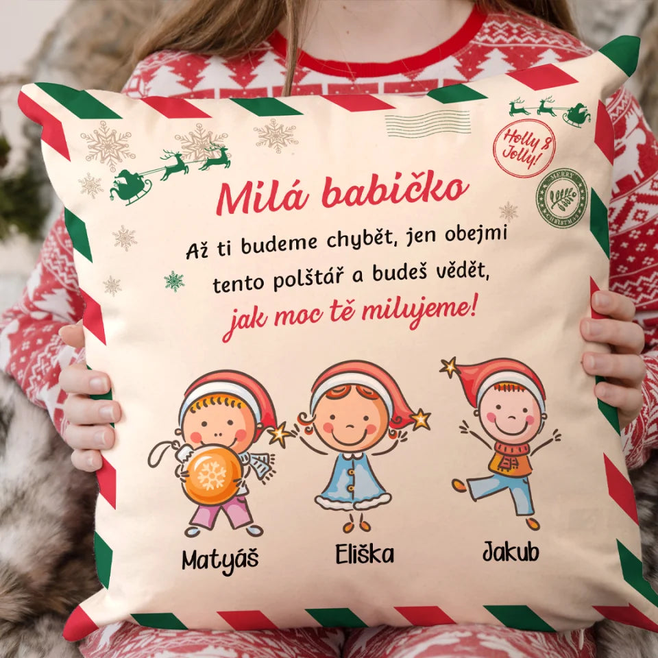 Jedinečný vánoční polštář pro prarodiče až s 15 vnoučaty