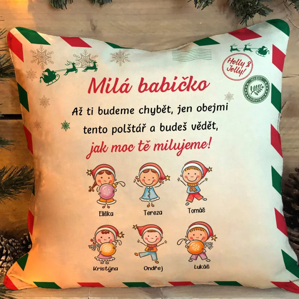 Jedinečný vánoční polštář pro prarodiče až s 15 vnoučaty2