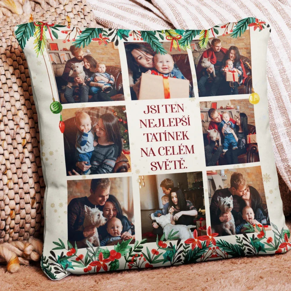 Jedinečný vánoční polštář pro rodinu