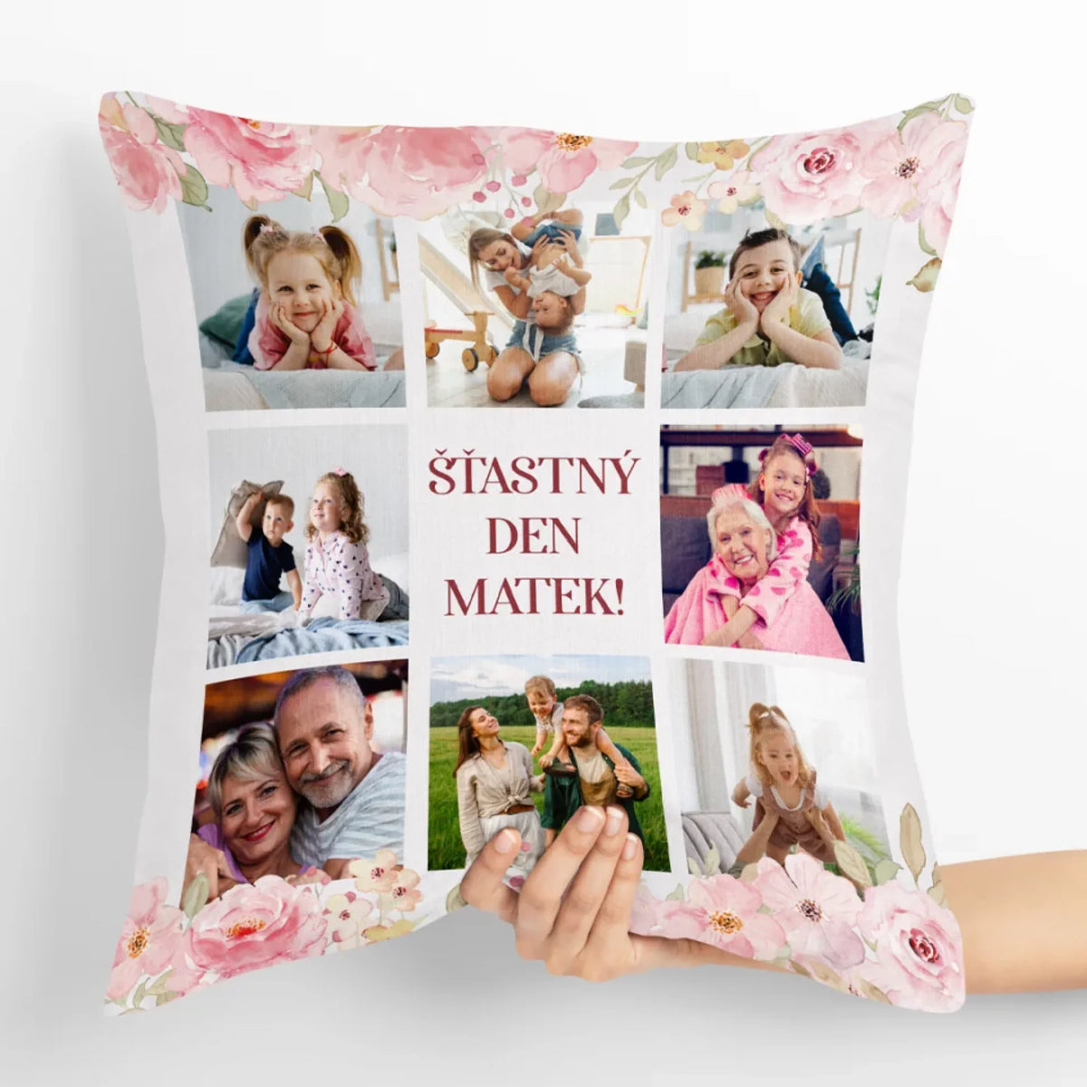 Jedinečný polštářek ke Dni matek s vlastní fotografií - Šťastný Den matek3