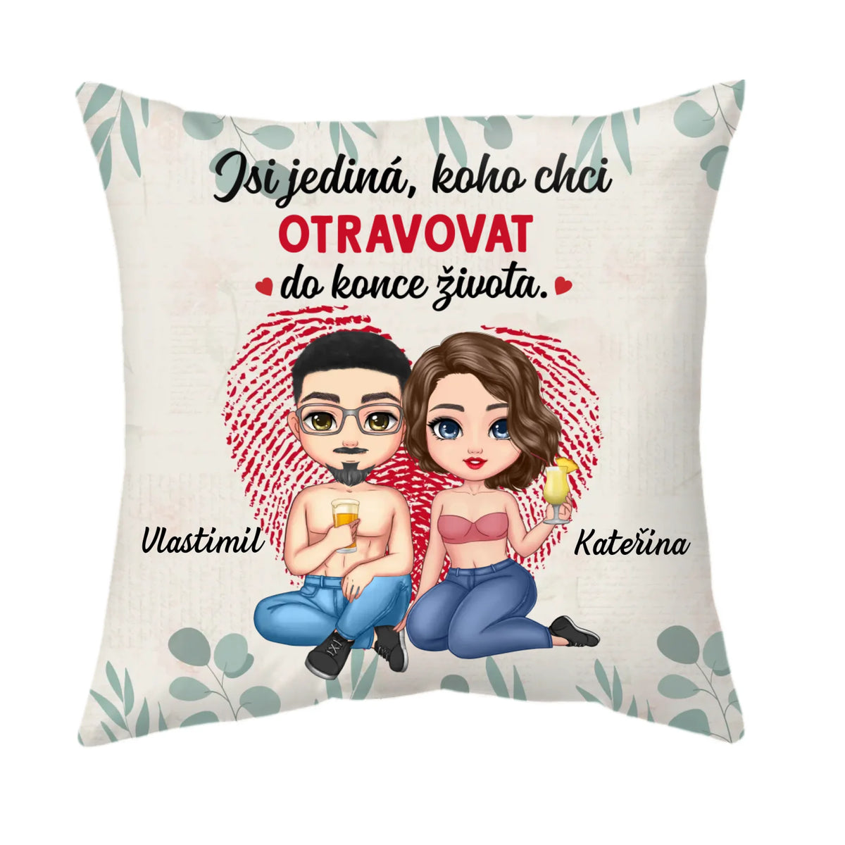 Jedinečný polštář pro zamilované páry - Jsi jediný/á