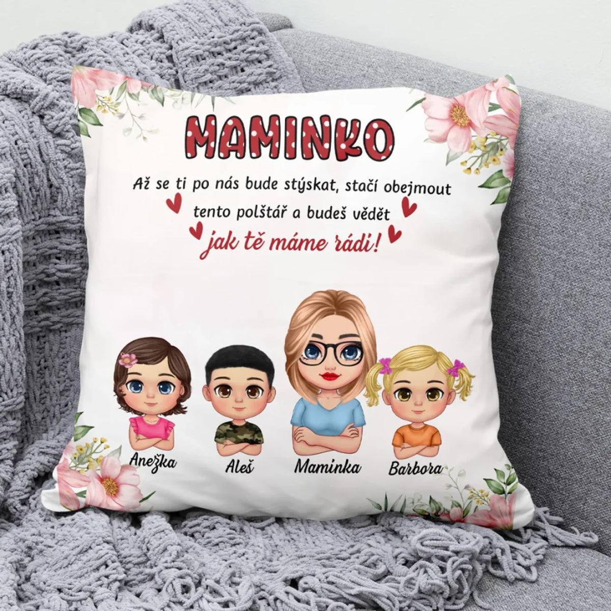 Jedinečný polštářek ke Dni matek pro maminky až se 4 dětmi3