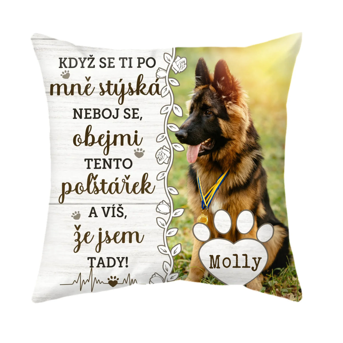 Jedinečný polštář s vlastní fotkou – Když chybím