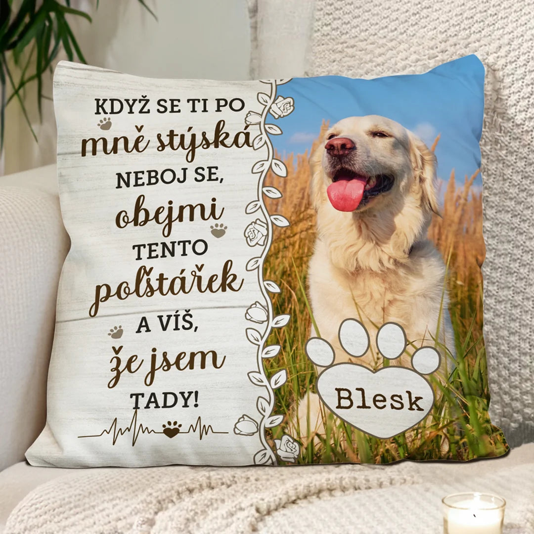 Jedinečný polštář s vlastní fotkou – Když chybím