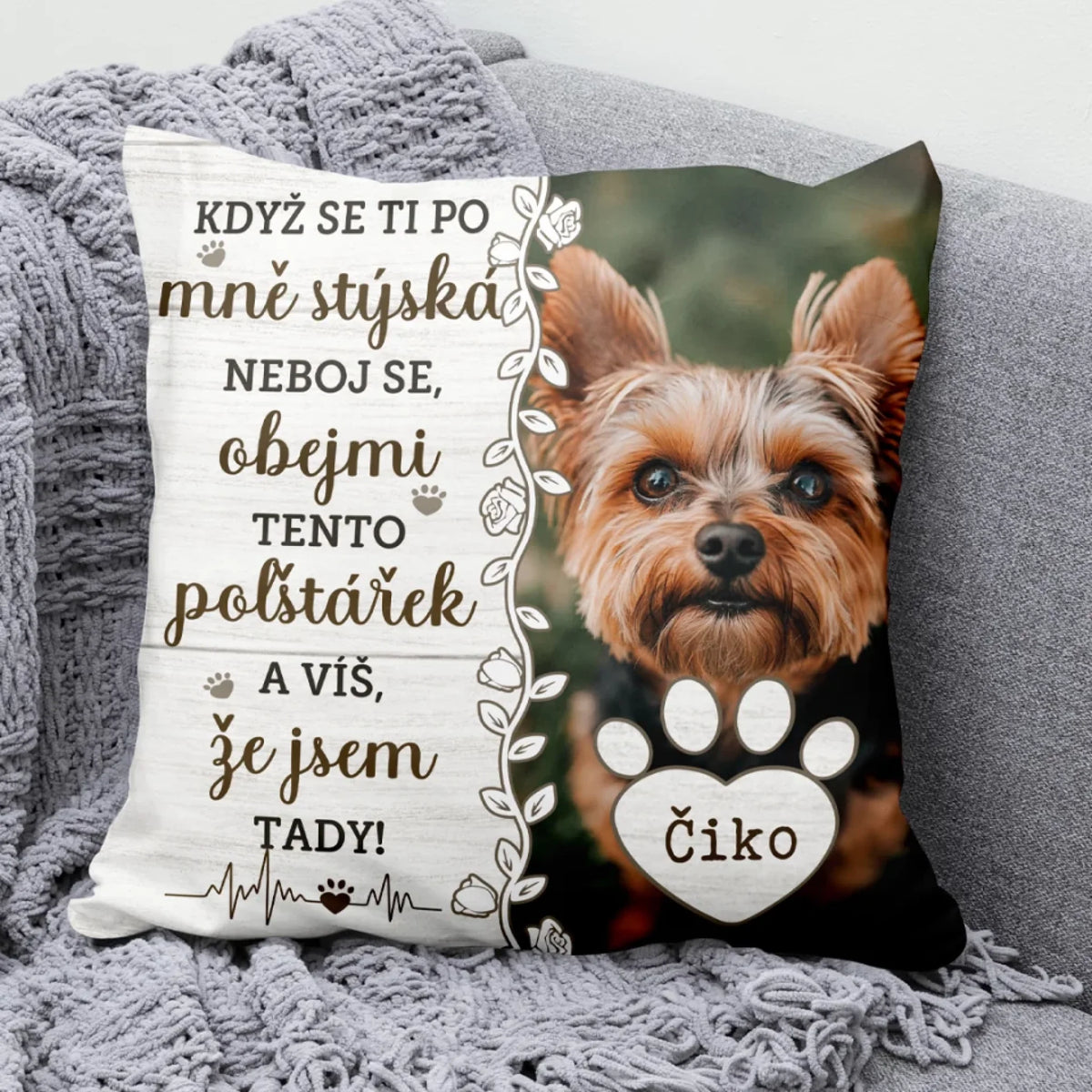 Jedinečný polštář s vlastní fotkou – Když chybím3