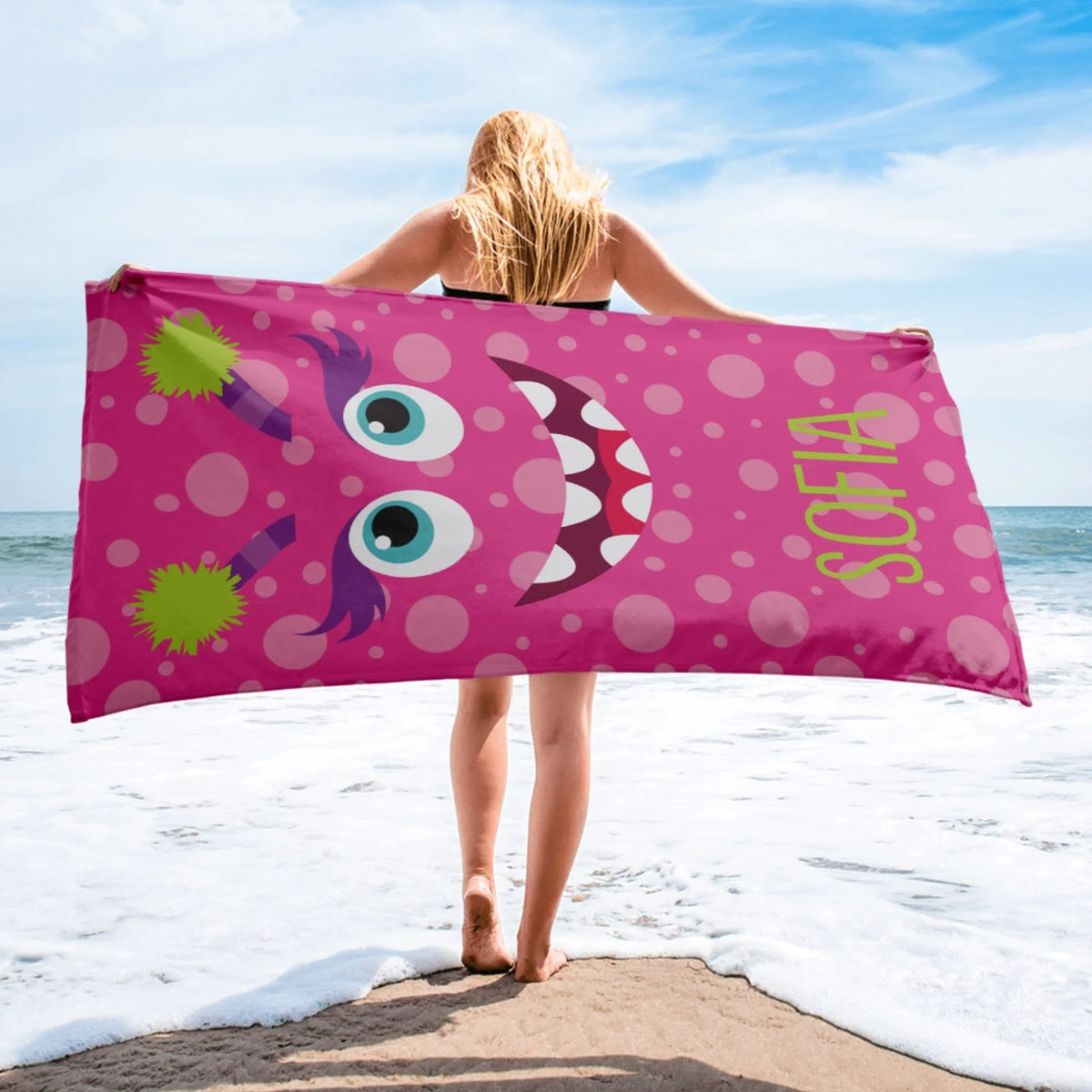 Unikátní plážový ručník pro děti - roztomilé příšery2