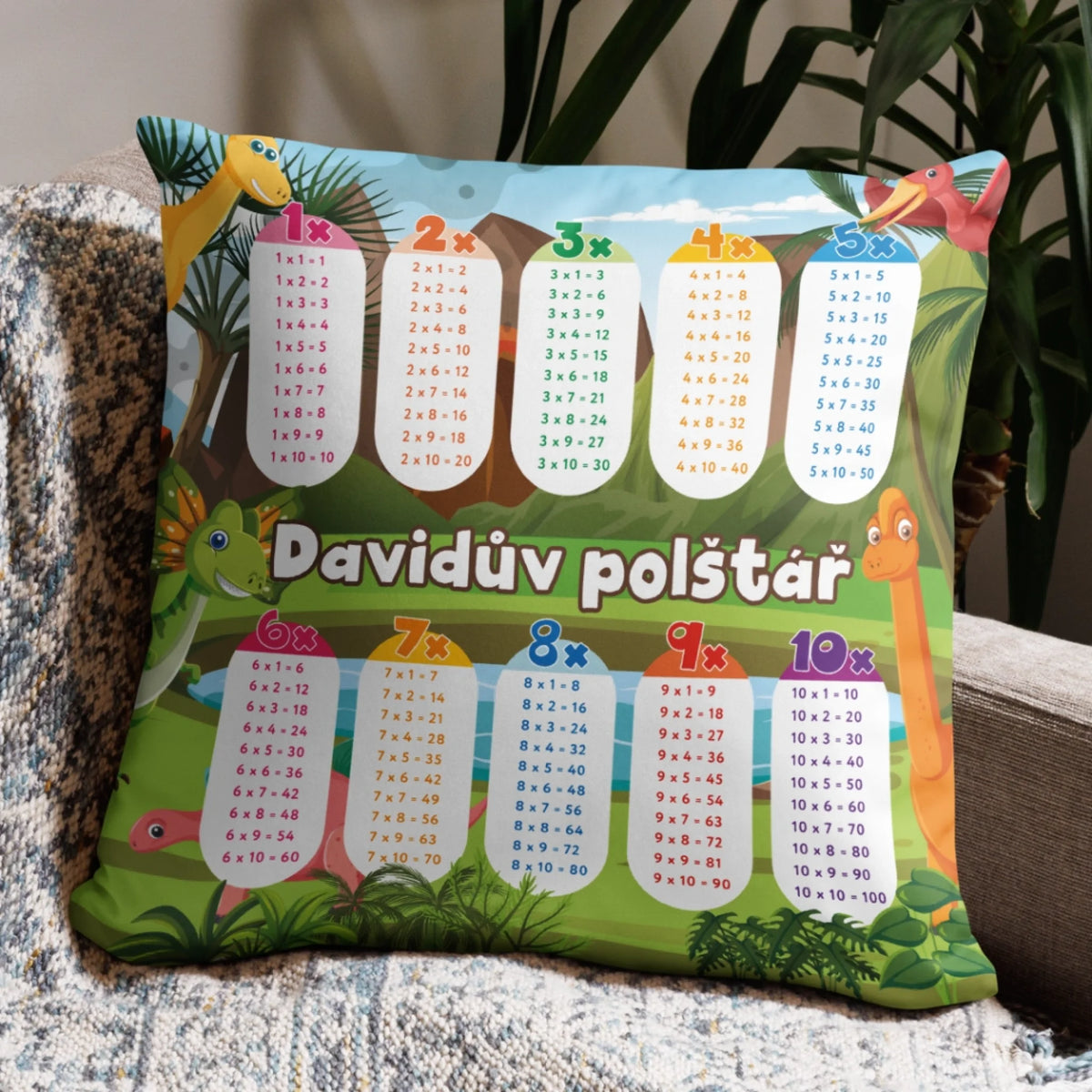 Unikátní učební polštář pro děti - násobilka3