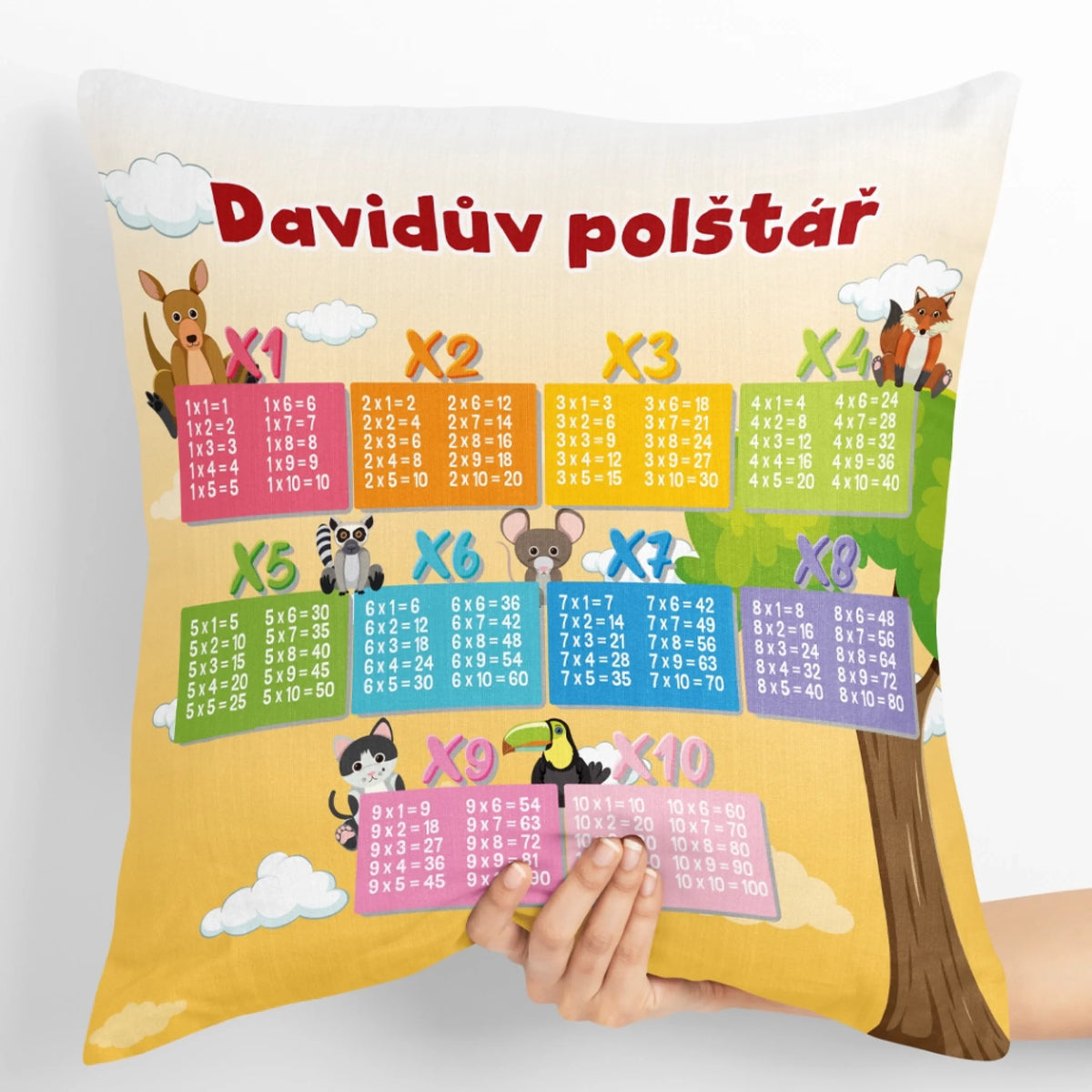 Unikátní učební polštář pro děti - násobilka2