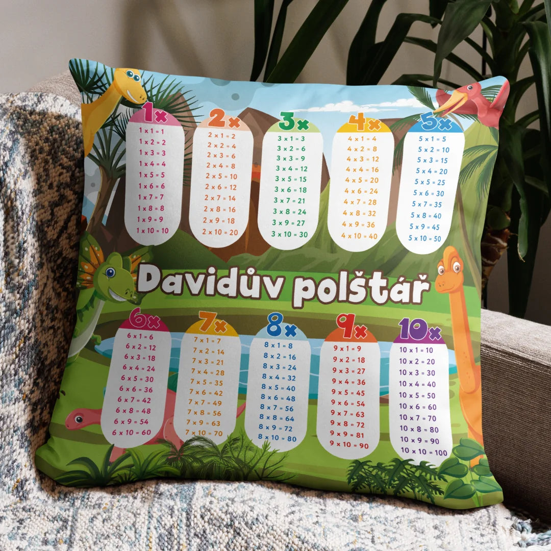 Unikátní učební polštář pro děti - násobilka