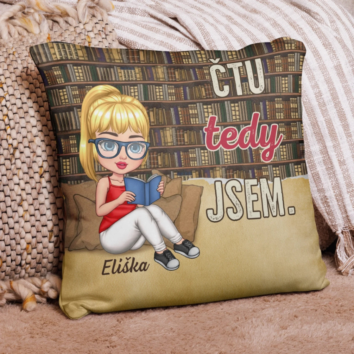 Jedinečný polštář pro milovníky knih2