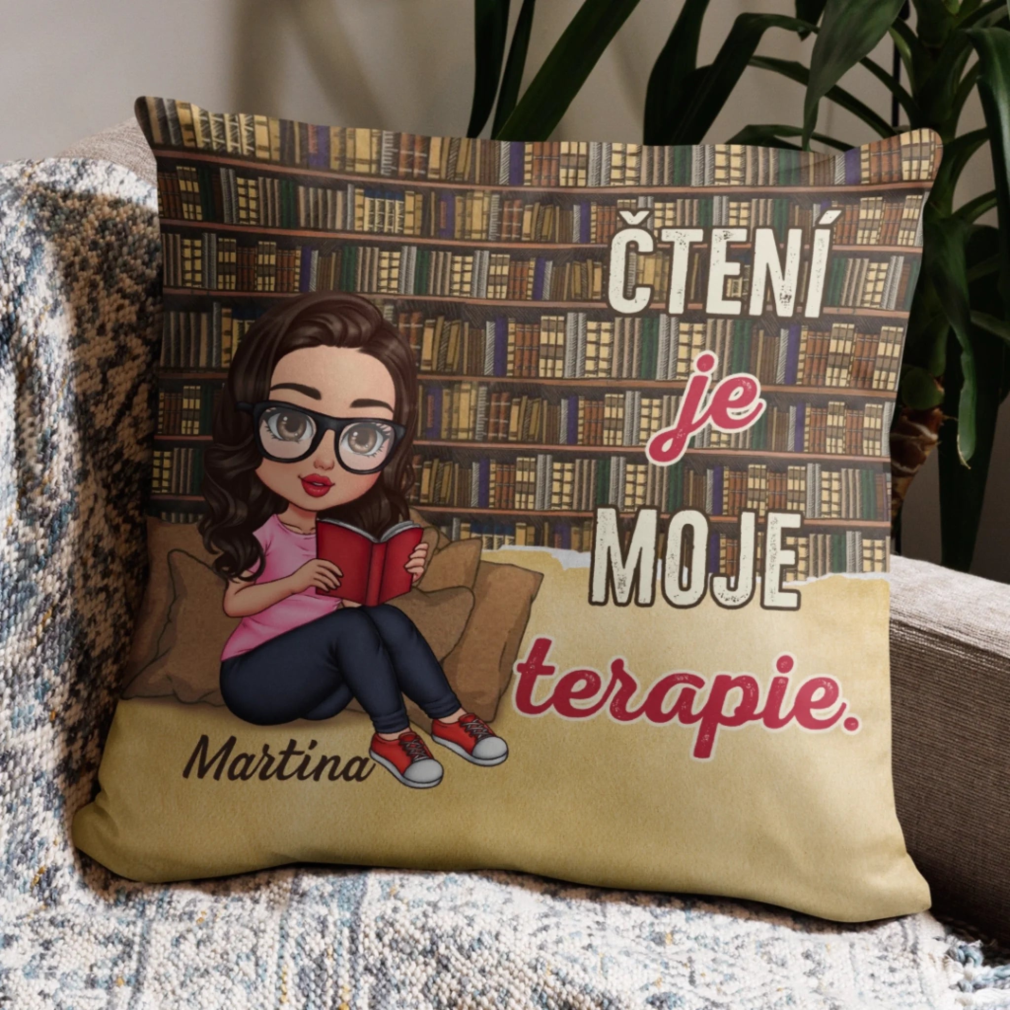 Jedinečný polštář pro milovníky knih