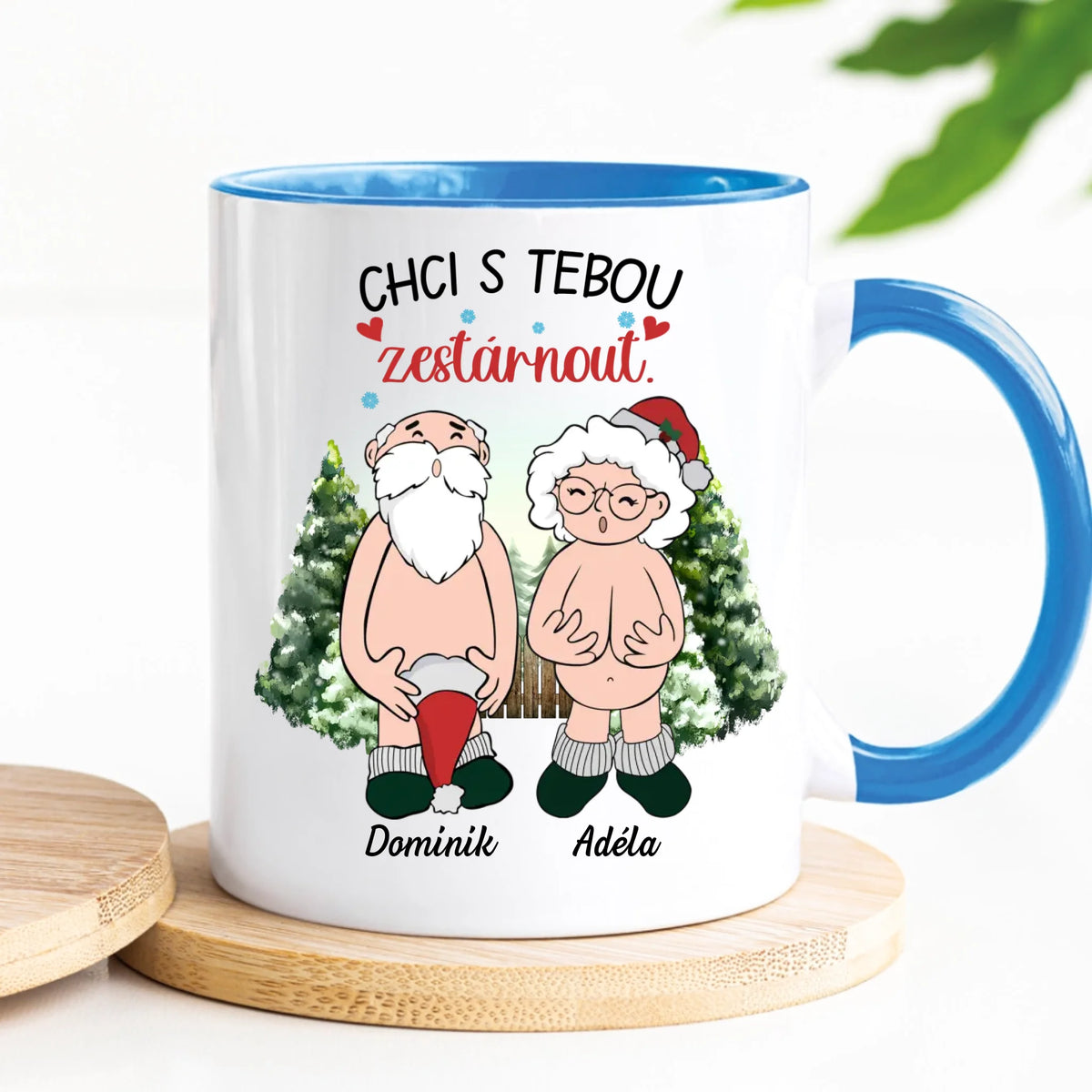 Jedinečný vánoční hrnek pro páry - Chci s Tebou zestárnout