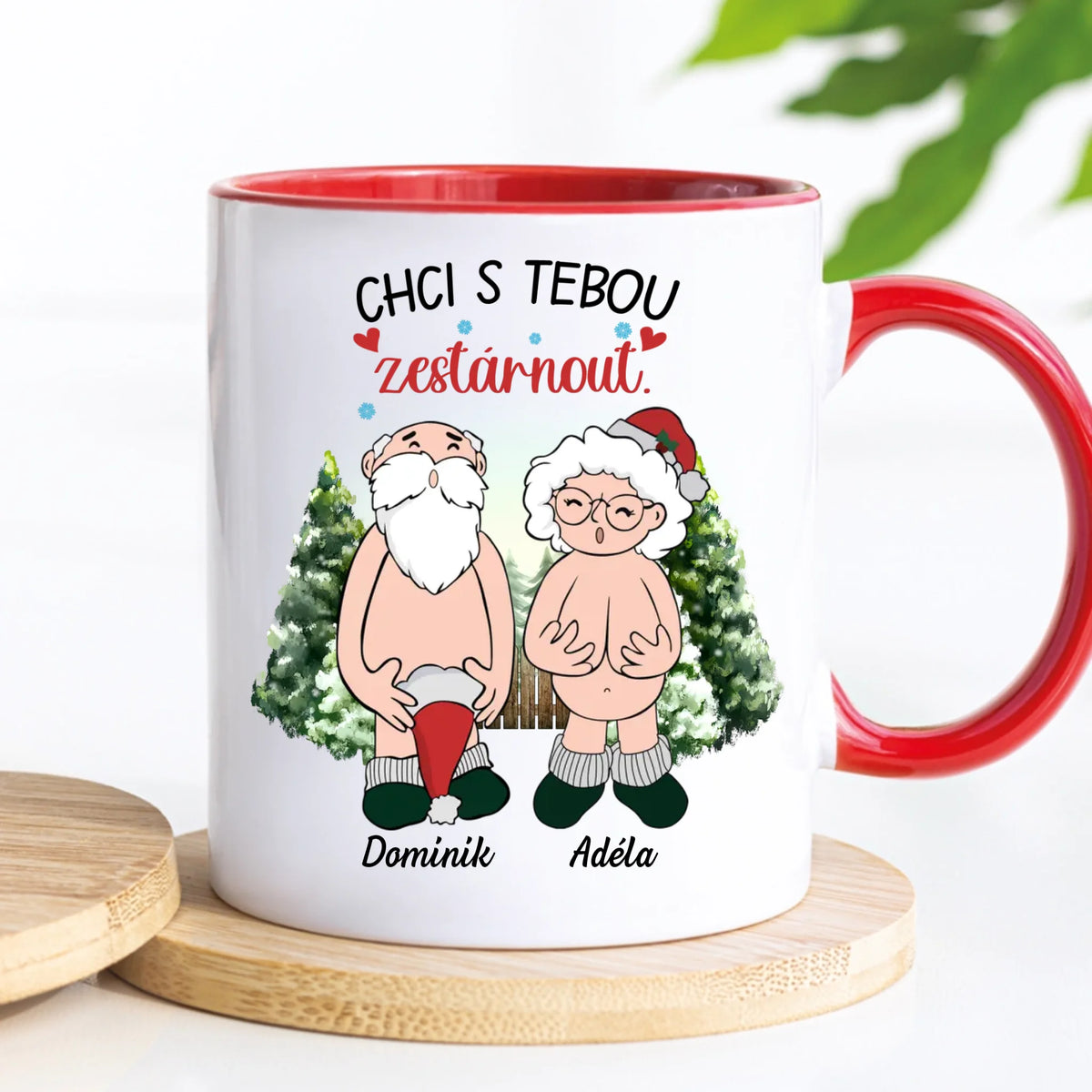 Jedinečný vánoční hrnek pro páry - Chci s Tebou zestárnout