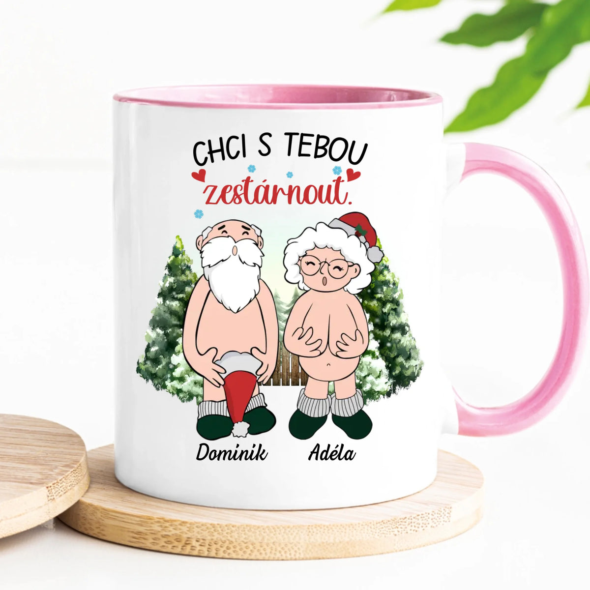 Jedinečný vánoční hrnek pro páry - Chci s Tebou zestárnout