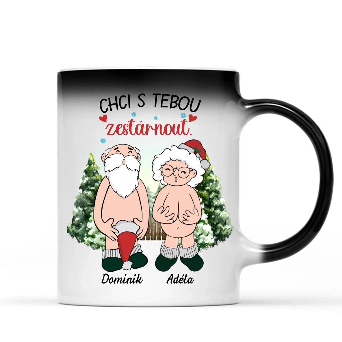 Jedinečný vánoční hrnek pro páry - Chci s Tebou zestárnout