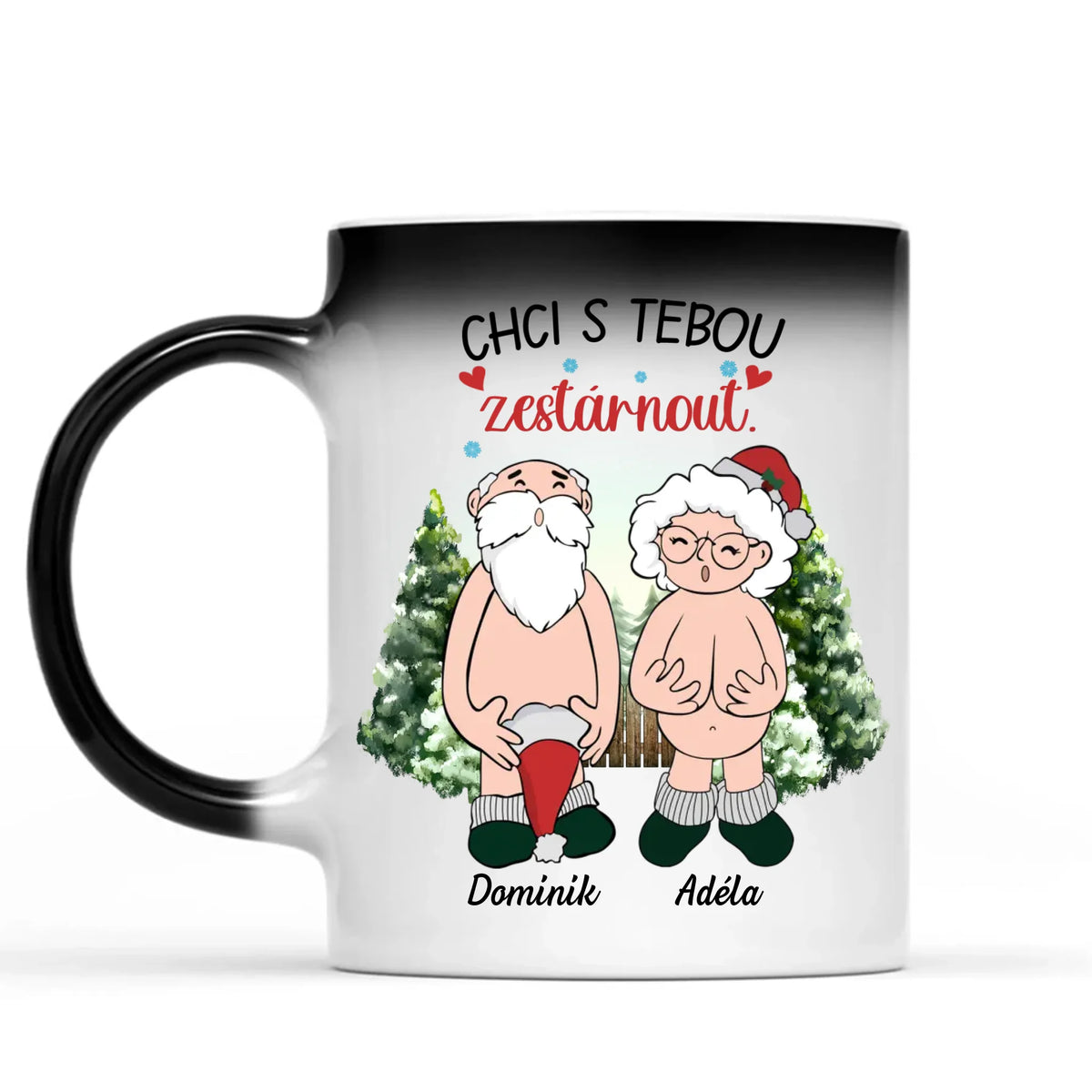Jedinečný vánoční hrnek pro páry - Chci s Tebou zestárnout