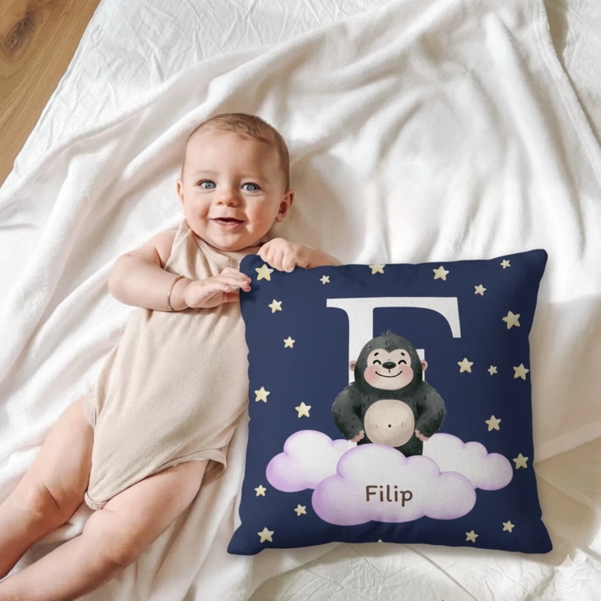Personalizovaný polštář pro děti se jménem – roztomilá zvířátka4