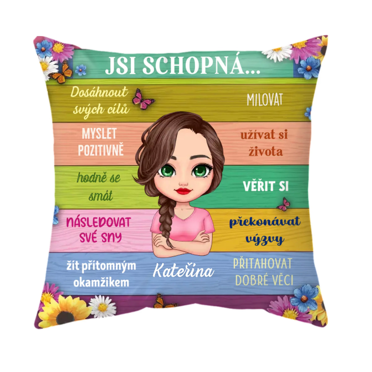 Jedinečný motivační polštář - pozitivní myšlenky