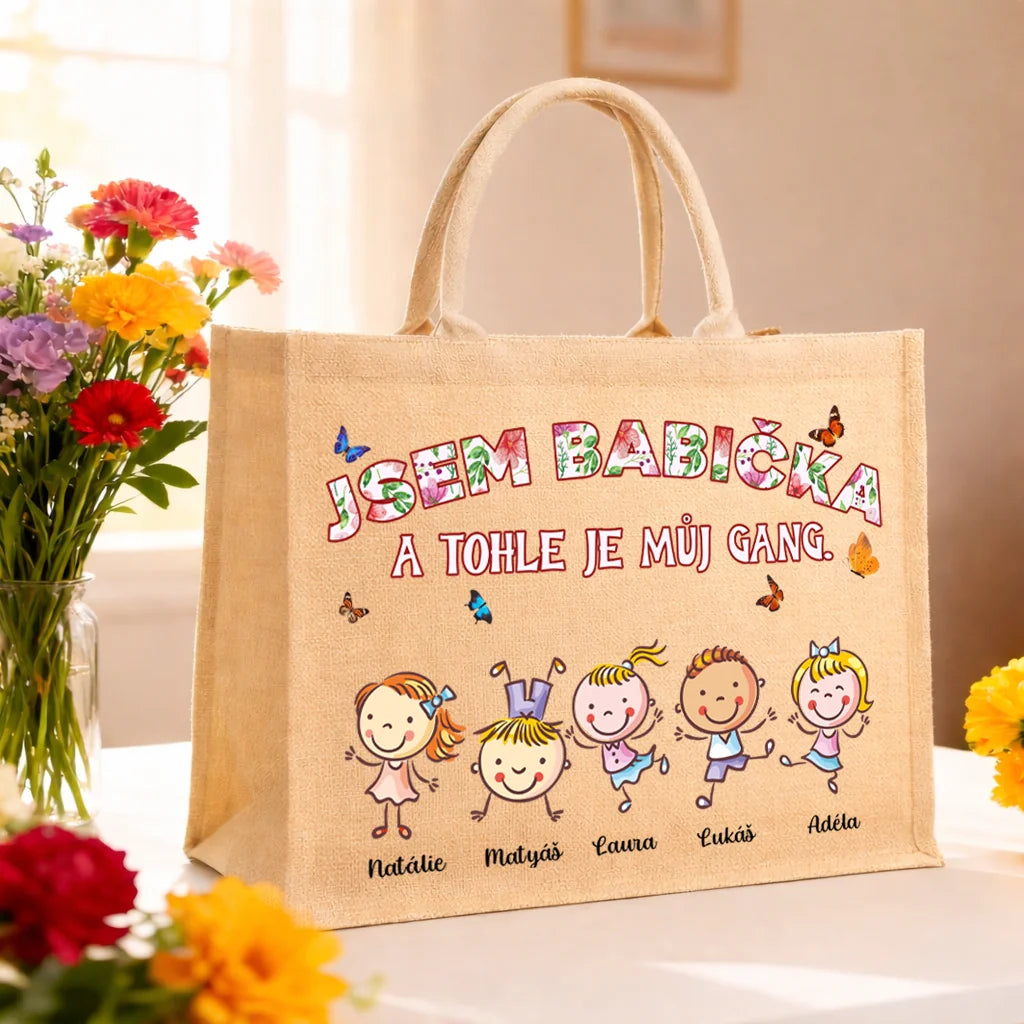 Personalizovaná jutová taška - Jsem babička