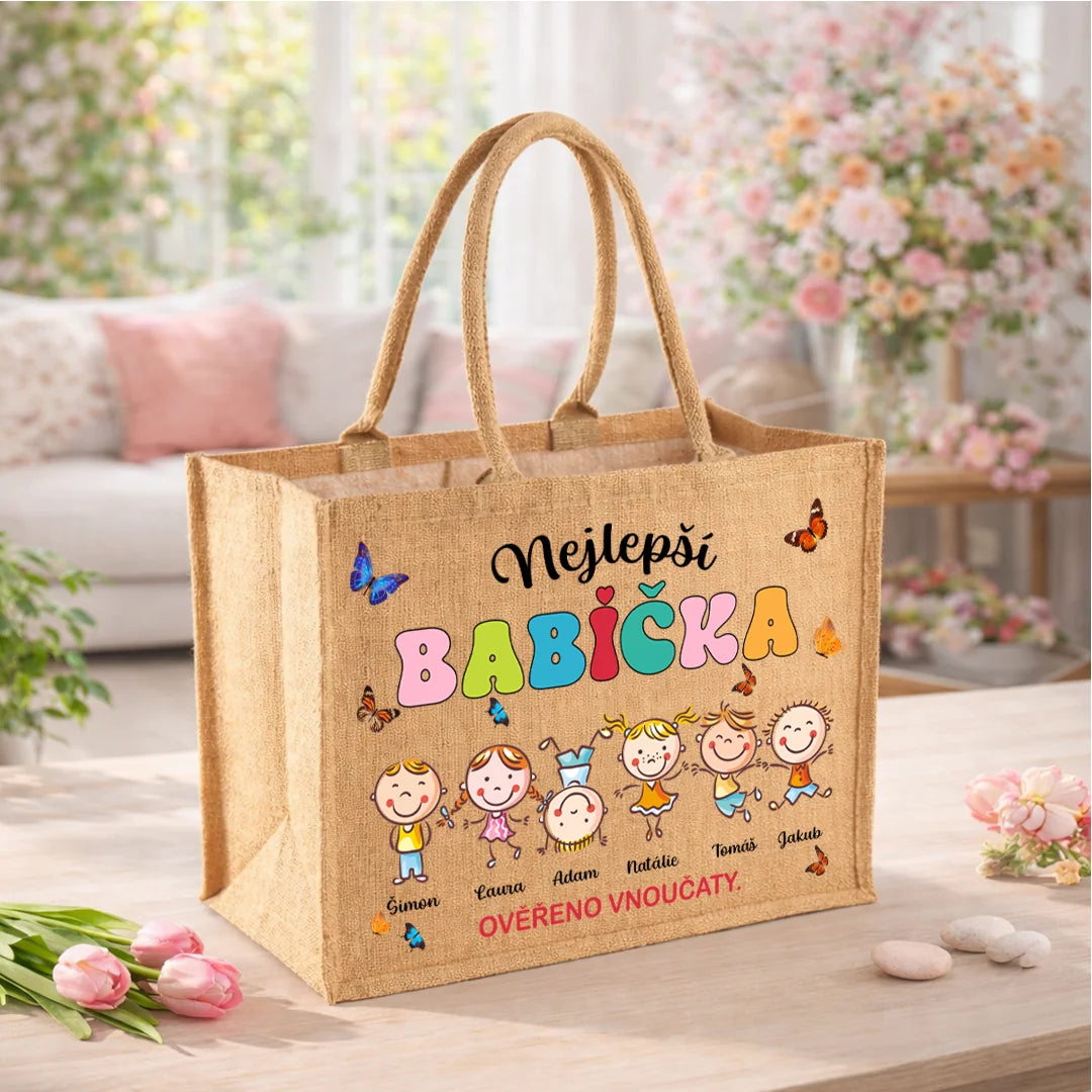 Personalizovaná jutová taška - Nejlepší babička