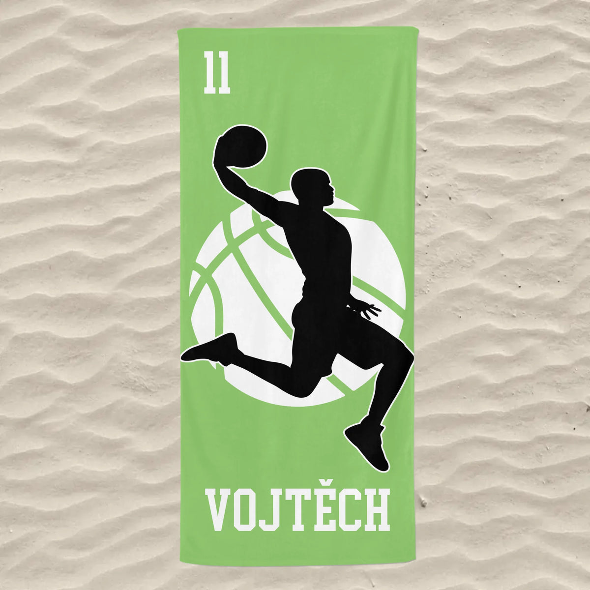 Personalizovaná plážová osuška se jménem - basketbal