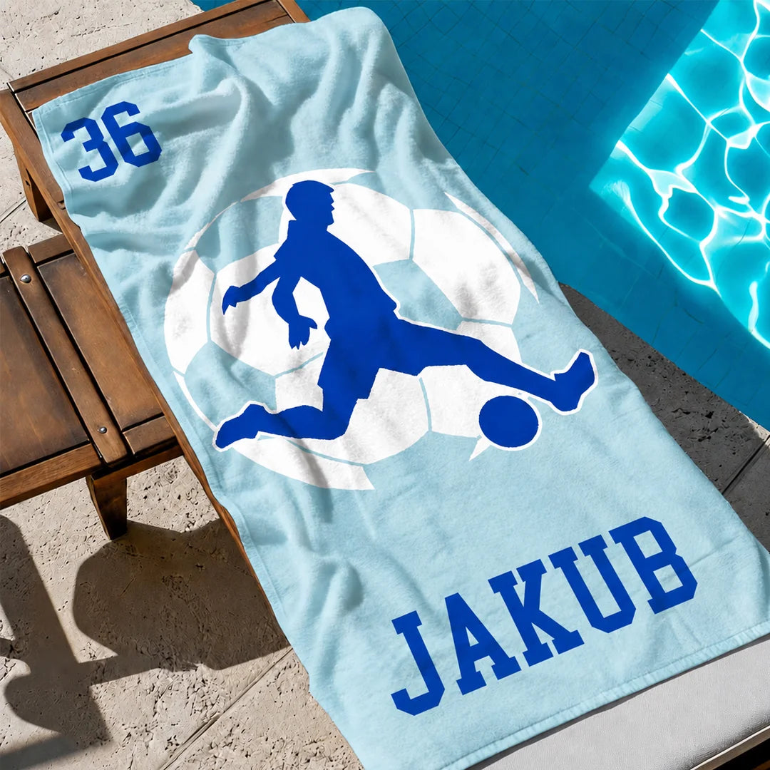 Personalizovaná plážová osuška se jménem - fotbal