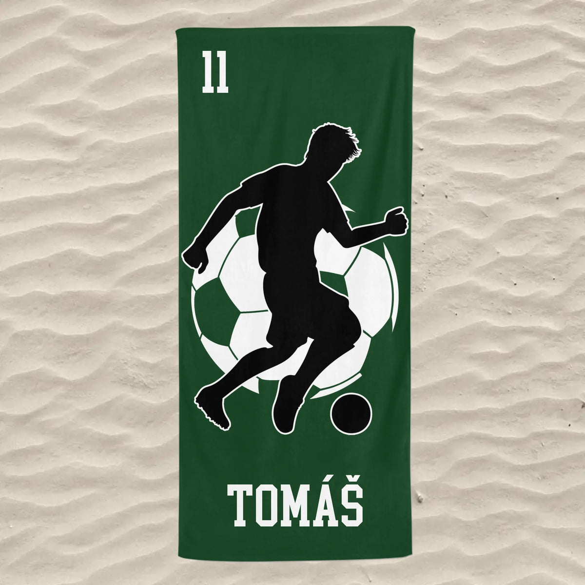 Personalizovaná plážová osuška se jménem - fotbal