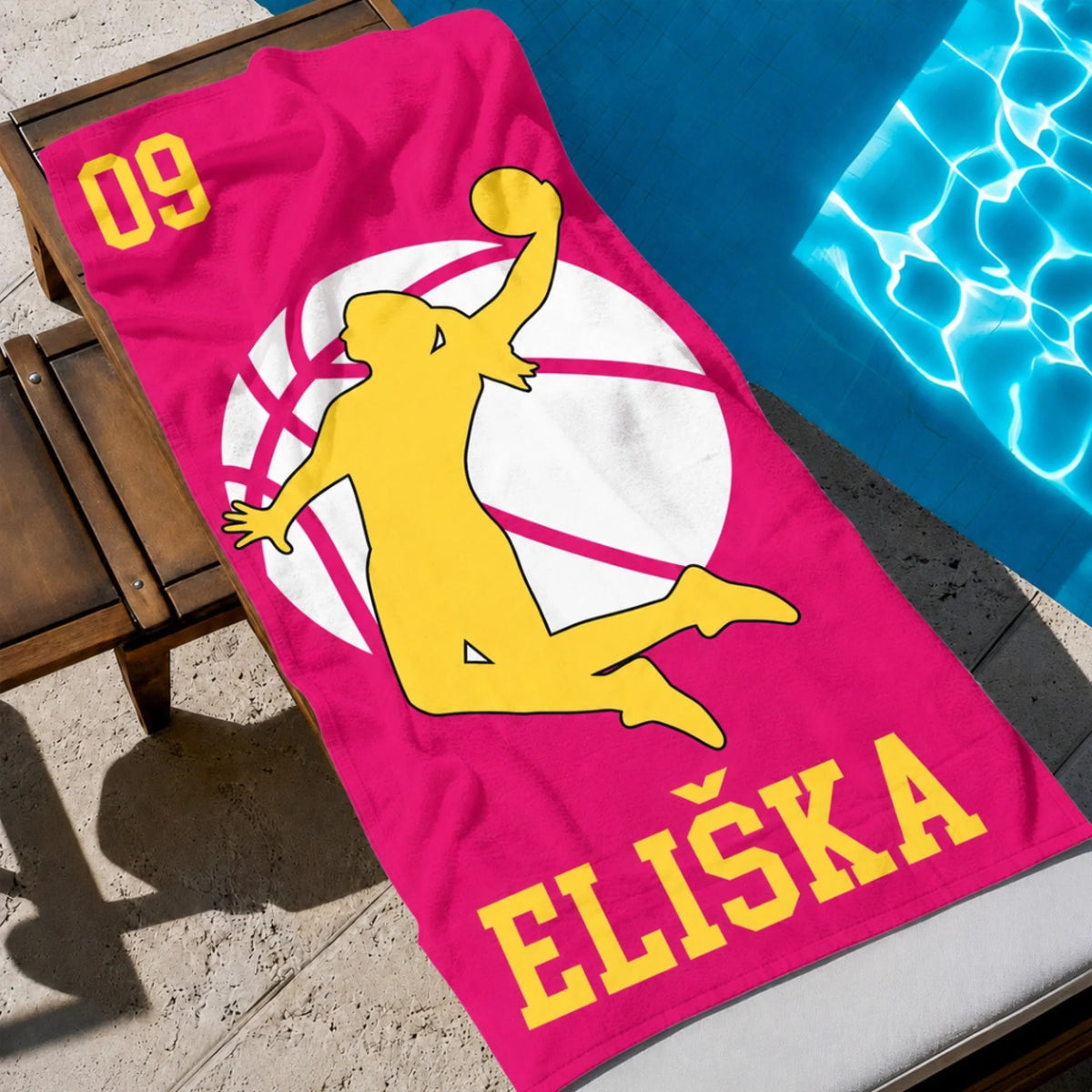 Personalizovaná plážová osuška se jménem - basketbal2