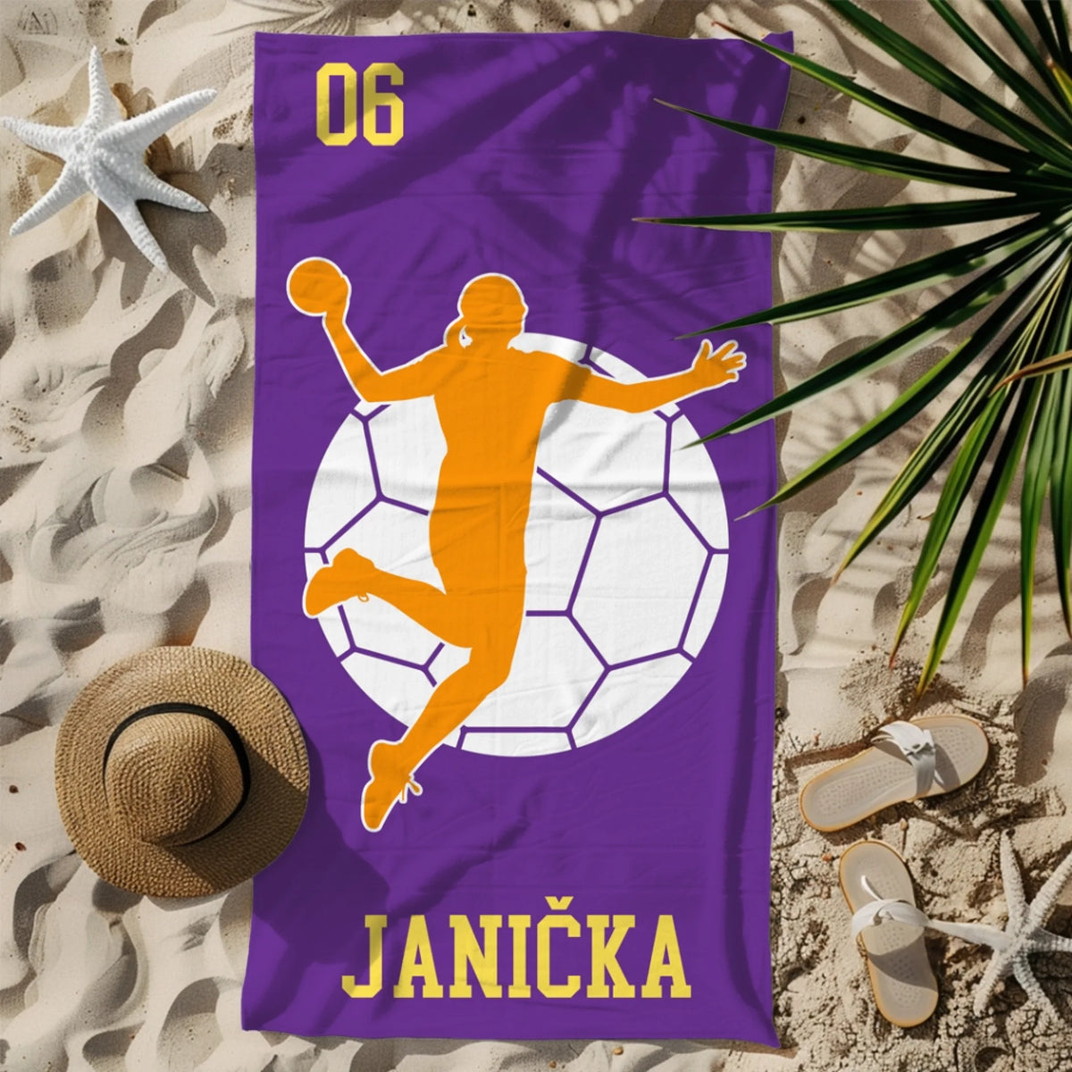 Personalizovaná plážová osuška se jménem - házená3