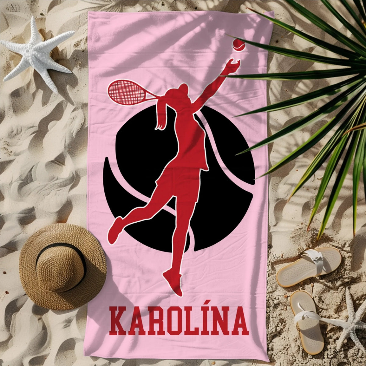 Personalizovaná plážová osuška se jménem - tenis
