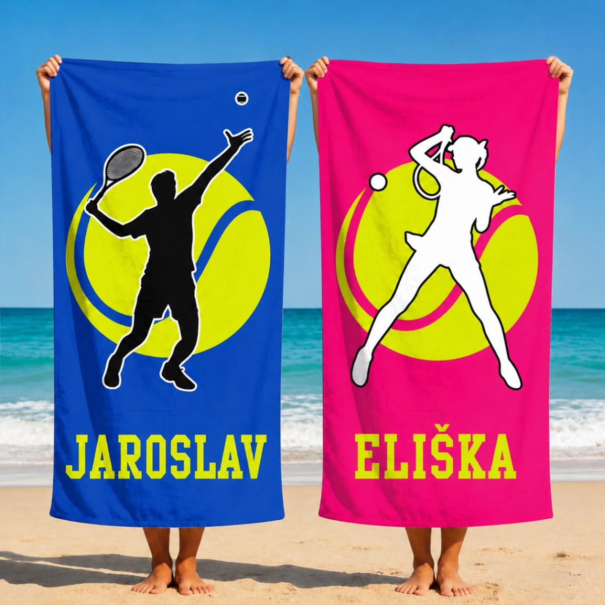 Personalizovaná plážová osuška se jménem - tenis2